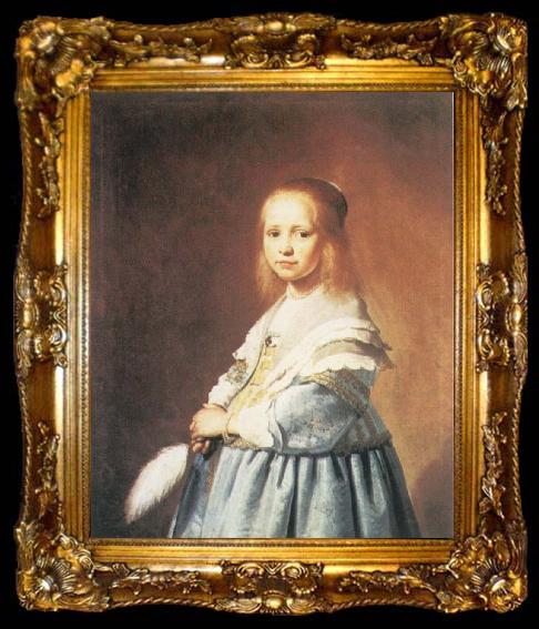 framed  VERSPRONCK, Jan Cornelisz Portrait of a Girl Dressed in Blue, ta009-2